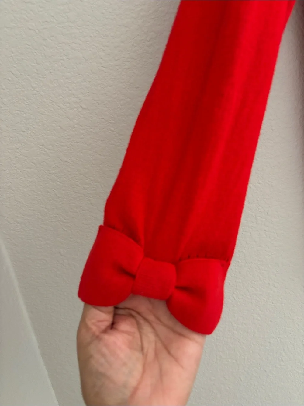 Kate Spade Somerset Bow Cuff Red Button-Front Cardigan Cashmere Blend Size M